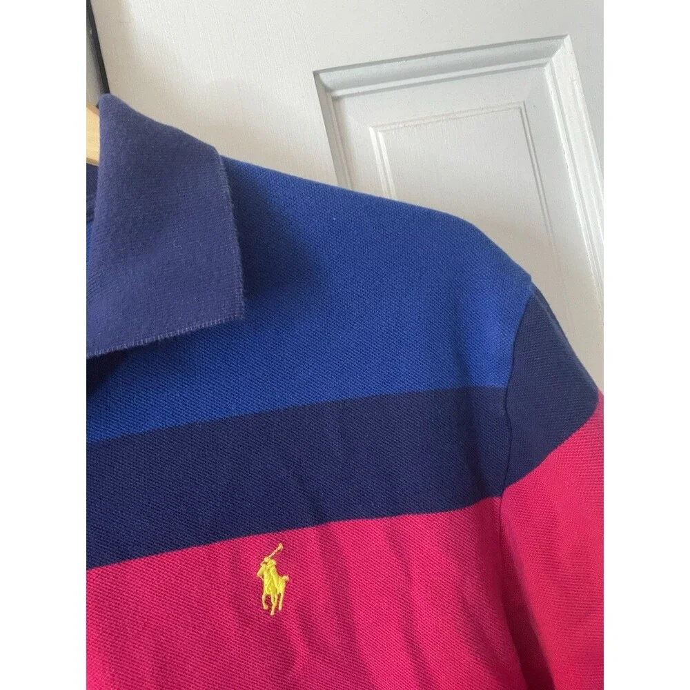 Vintage Polo Ralph Lauren Striped Polo Shirt Men's Large Multicolor 90s Preppy